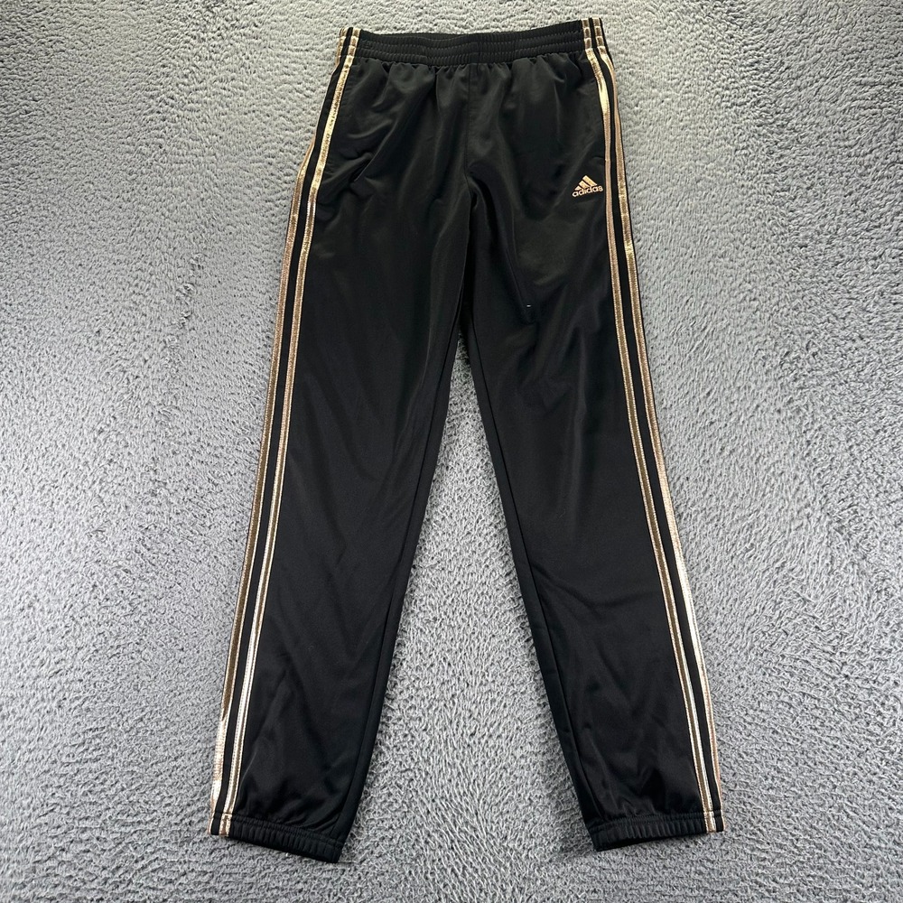 Adidas Pant Girls XL Black Polyester Track Running Tapered Performance Training